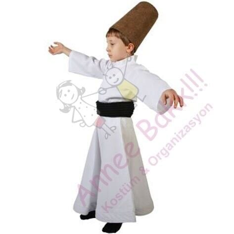Mevlevi Çocuk Kostümü, Semazen Çocuk Kıyafeti, Konya Yöresi Mevlevi Kostüm