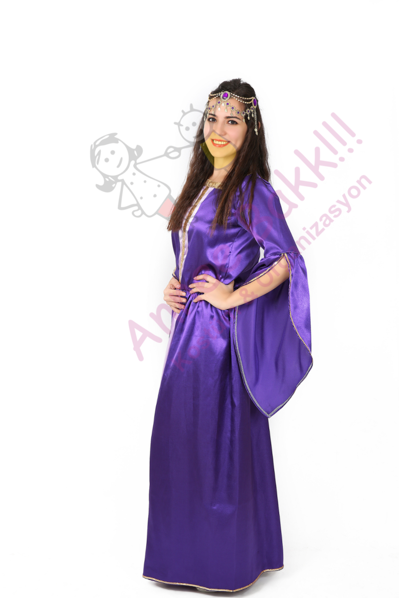 Mor Renk Sultan Kostümü, Yetişkinler İçin Tarihi Cariye Kıyafeti
