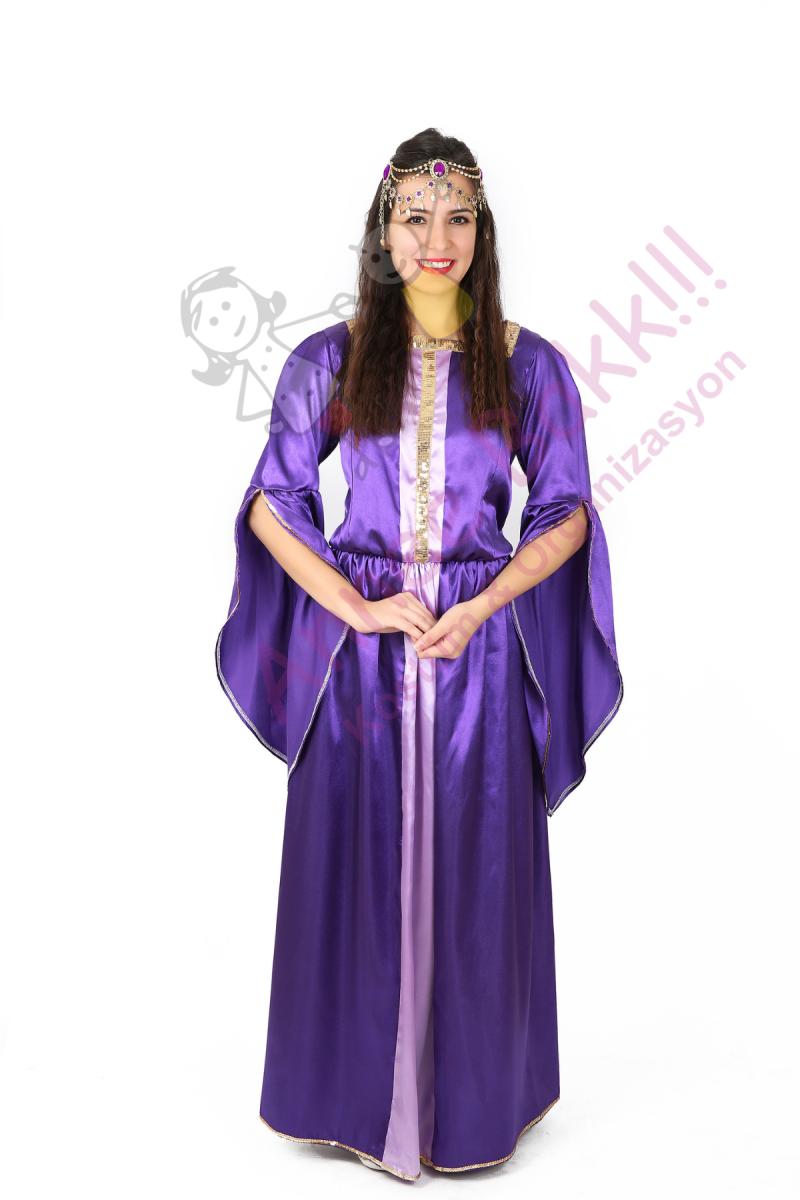 Mor Renk Sultan Kostümü, Yetişkinler İçin Tarihi Cariye Kıyafeti
