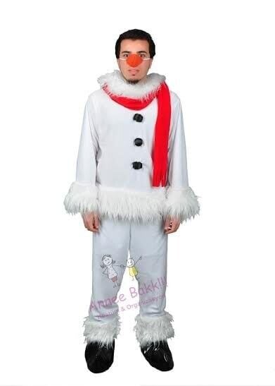 Polar Kumaş Kardan Adam Kostümü, Yetişkin Kardan Adam Kıyafeti