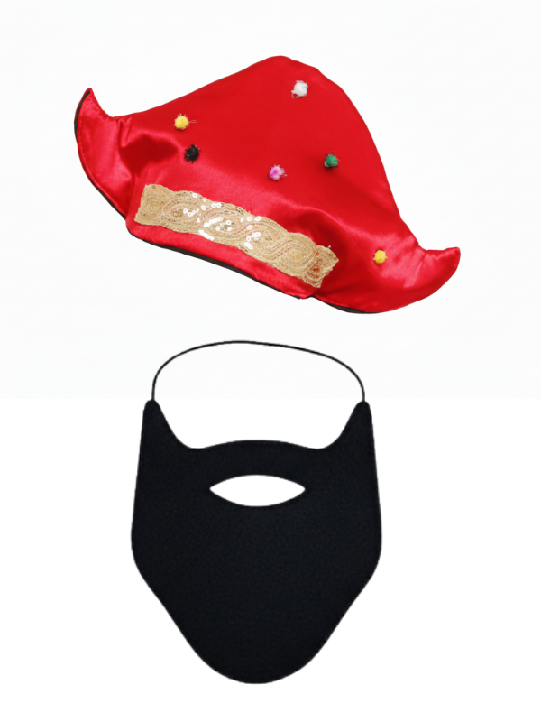 Karagöz Şapkası ve Sakal Set, Ramazan Eğlencesi Aksesuarları, Hacivat-Karagöz Şapkası