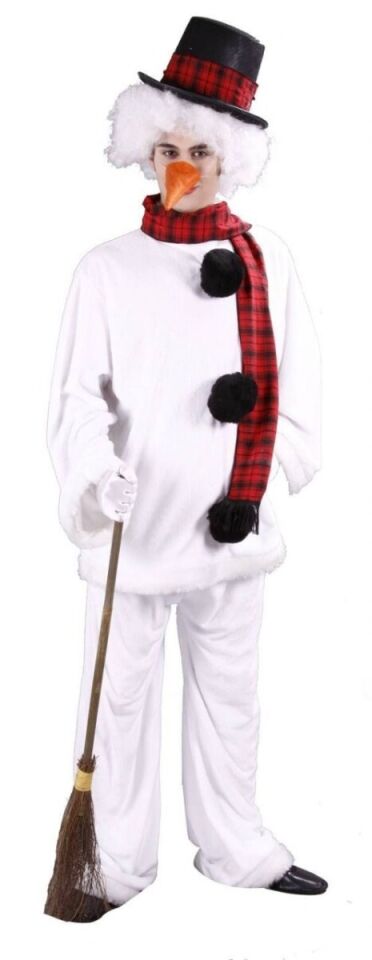 Yetişkin Kardan Adam Kostümü, Polar Kumaş Adam Kıyafeti