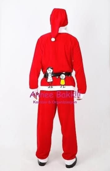 Polar Kumaş Noel Baba Kostümü, Yeni Yıl Noel Baba Parti Kıyafeti