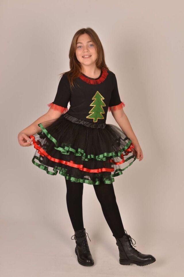 Yeni Yıl Çam Ağacı Kız Çocuk Kostümü, Yılbaşı ve Noel Kostümleri