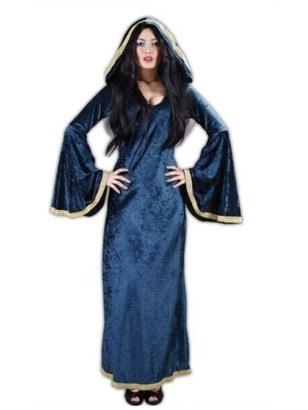 Siyah Renk Midnight Kadın Kostümü, Kapüşonlu Midnight Kostümü, Cadılar Bayramı