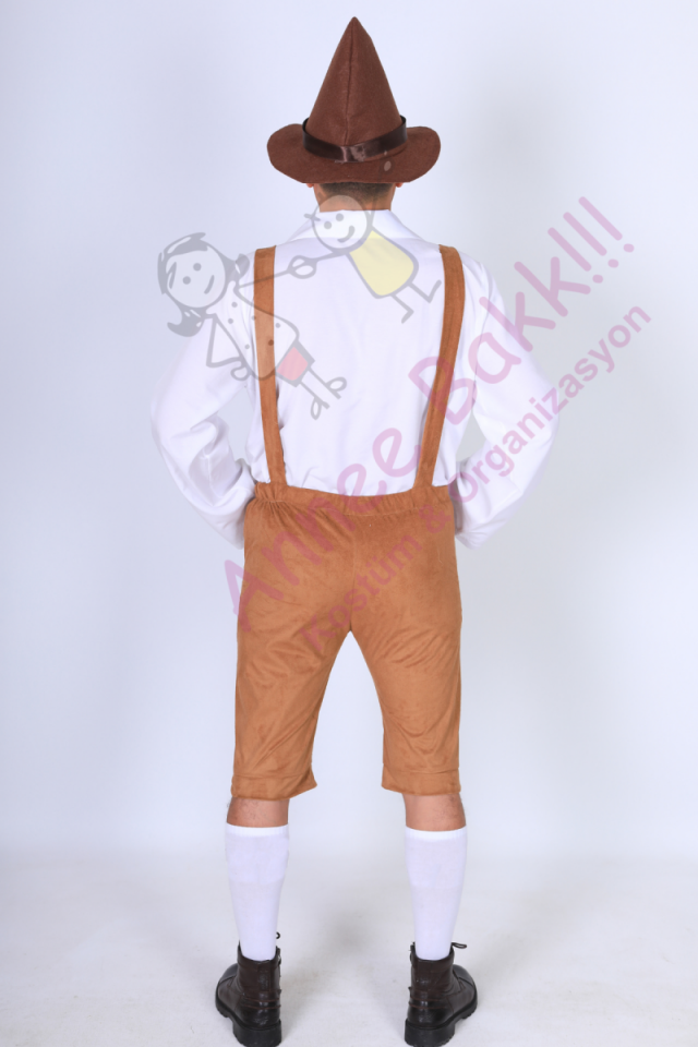 Oktoberfest Alman Kostümü, Kahverengi Alman Festivali Erkek Kıyafeti