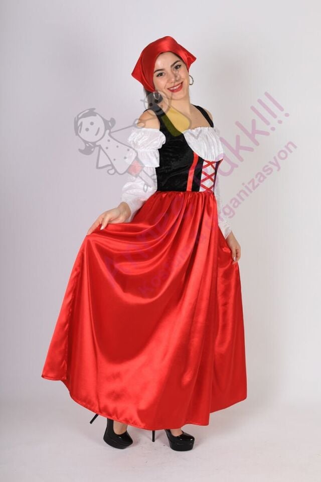 Bayerische Kırmızı Alman Kadın Kostümü, Oktoberfest Yetişkin Alman Kadın Kıyafeti, Hızlı Kargo