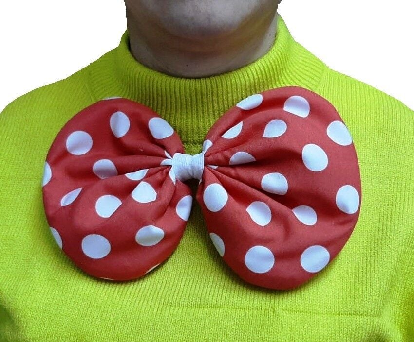 Puantiye Baskılı Palyaço Papyon, Palyaço Kostüm Aksesuarları