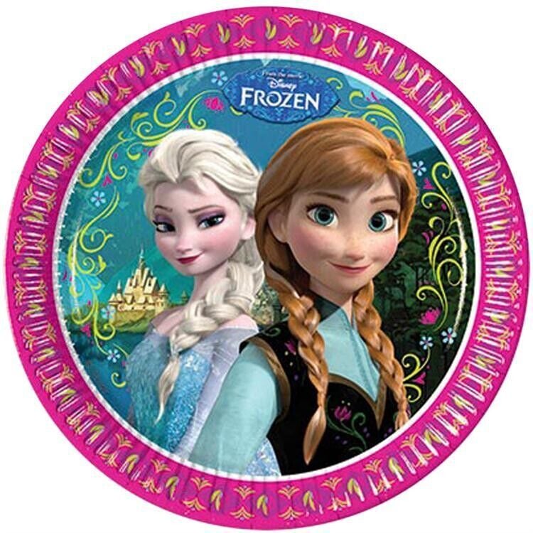 Frozen Buz Işıltısı Kağıt Tabak 8'li 23 cm