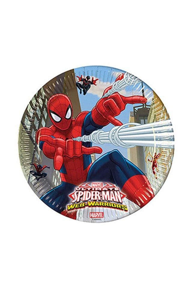 Spıderman Savaşçı Kağıt Tabak 8'li 23 cm