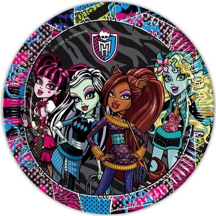 Monster High 8'li tabak 23 cm