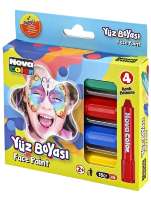 4’lü Kalem Yüz Boyası Seti, Yüz Boyama Kalem Set