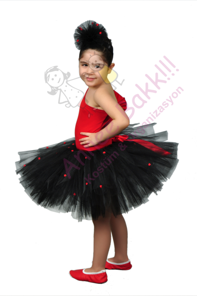 Kırmızı Mayolu Bale Kostümü, Kız Çocuk Bale Kostümü, Balo Kıyafeti