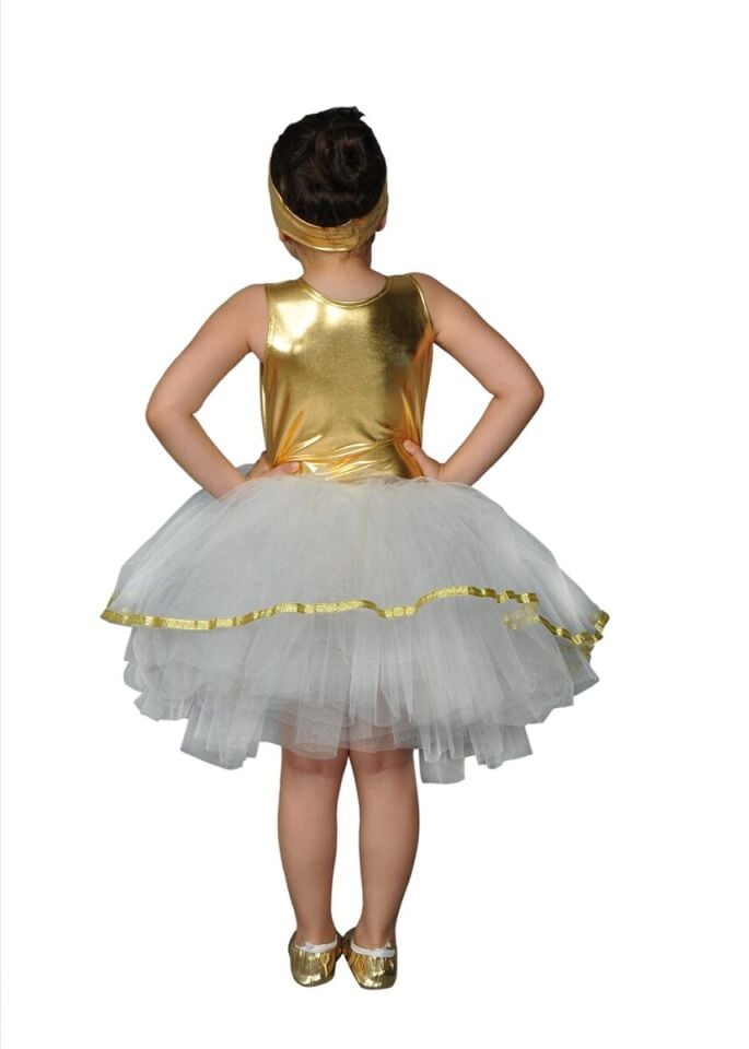 Gold & Beyaz Elbise Çocuk, Kız Çocuk Tütü Elbise