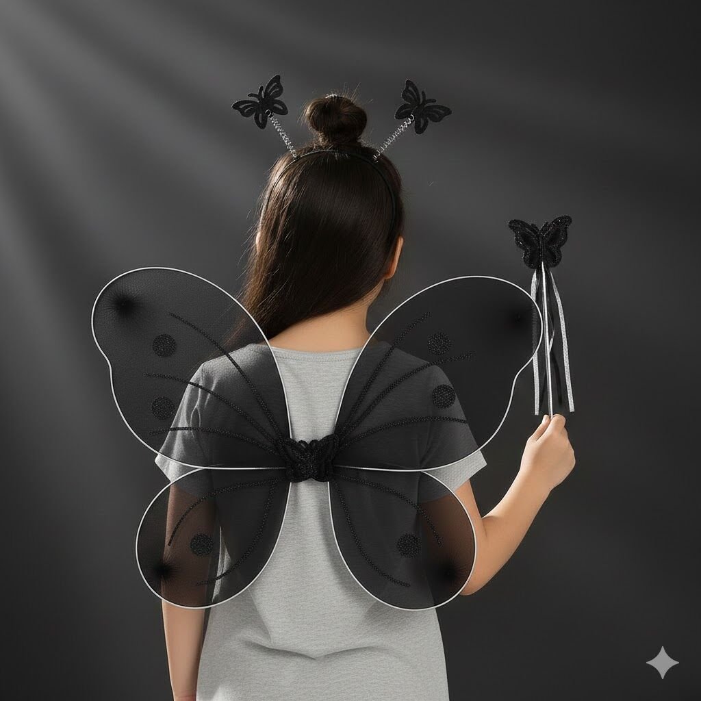 Siyah Kelebek Kanadı Seti