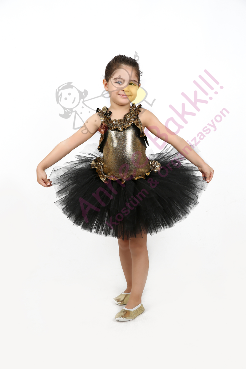 Gold Renk Bale Kostümü, Kız Çocuk Bale Kostümü, Kız Bale Kıyafeti