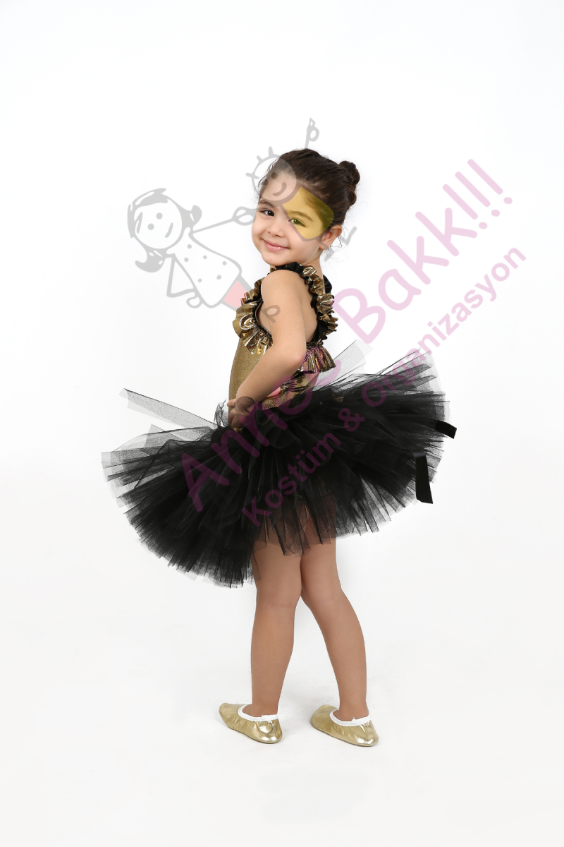 Gold Renk Bale Kostümü, Kız Çocuk Bale Kostümü, Kız Bale Kıyafeti