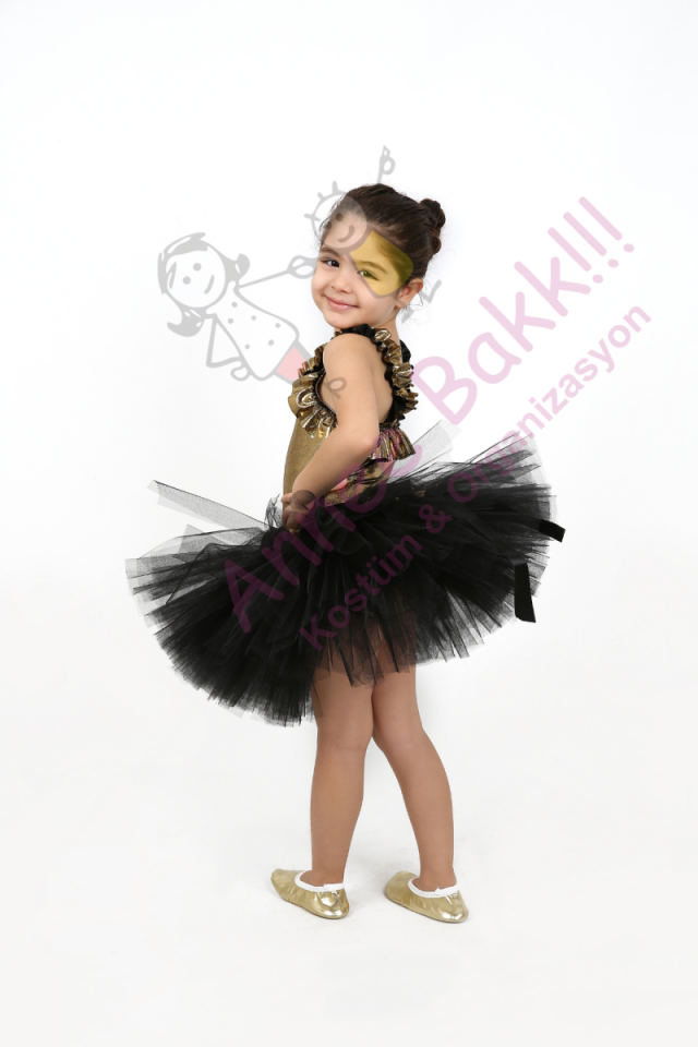 Gold Renk Bale Kostümü, Kız Çocuk Bale Kostümü, Kız Bale Kıyafeti