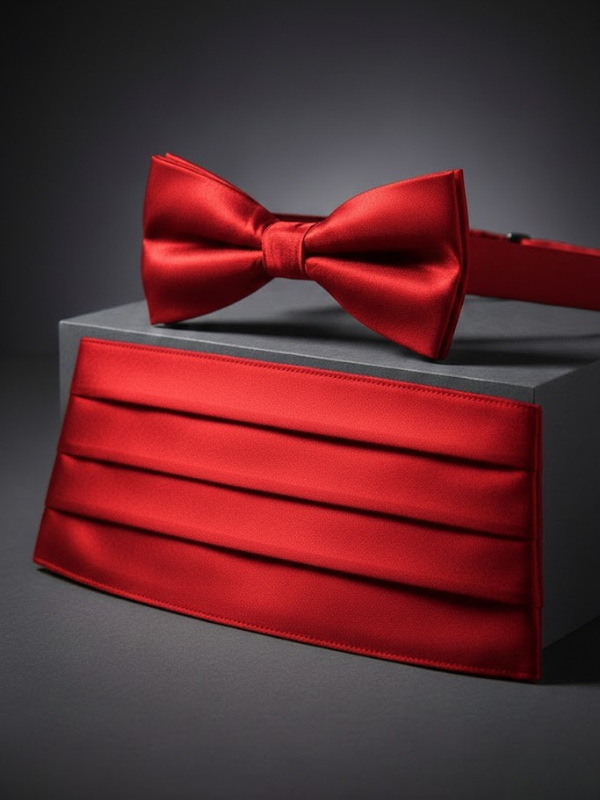 Kırmızı Papyon Kuşak Set, Kostüm Aksesuarları