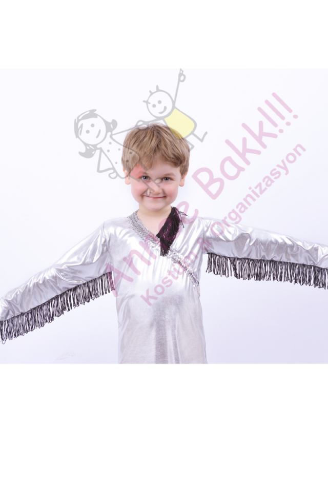 Püsküllü Erkek Modern Dans Kostümü, Saten Kumaş Püsküllü Dans Kıyafeti