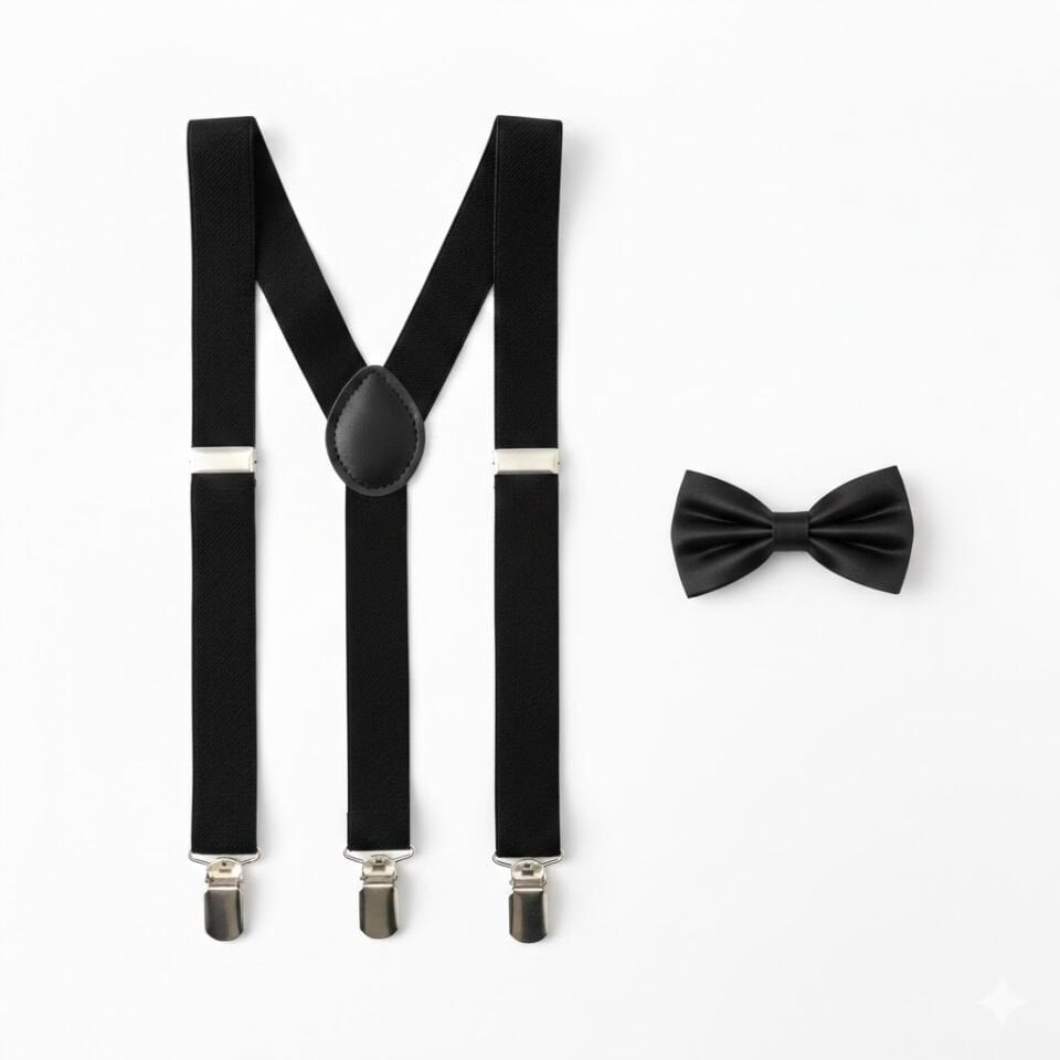 Papyon ve Lastikli Pantolon Askısı Set, Kostüm Aksesuarları