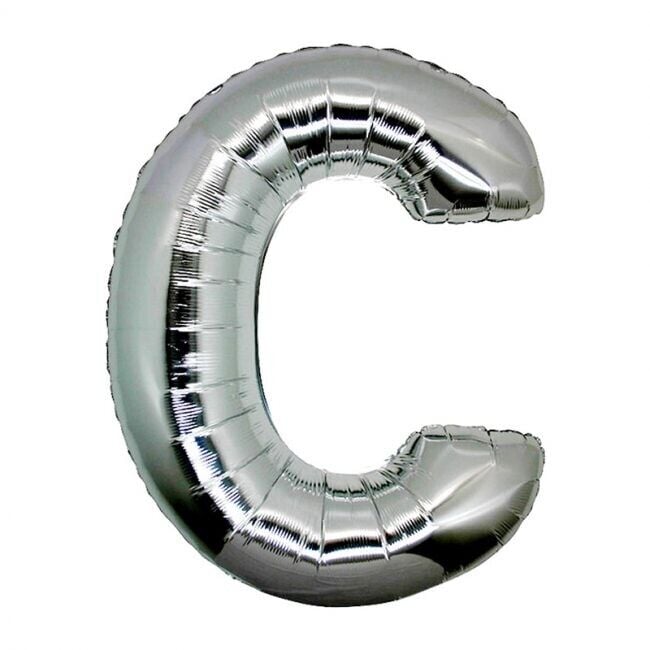 C Harf Folyo Balon Gümüş