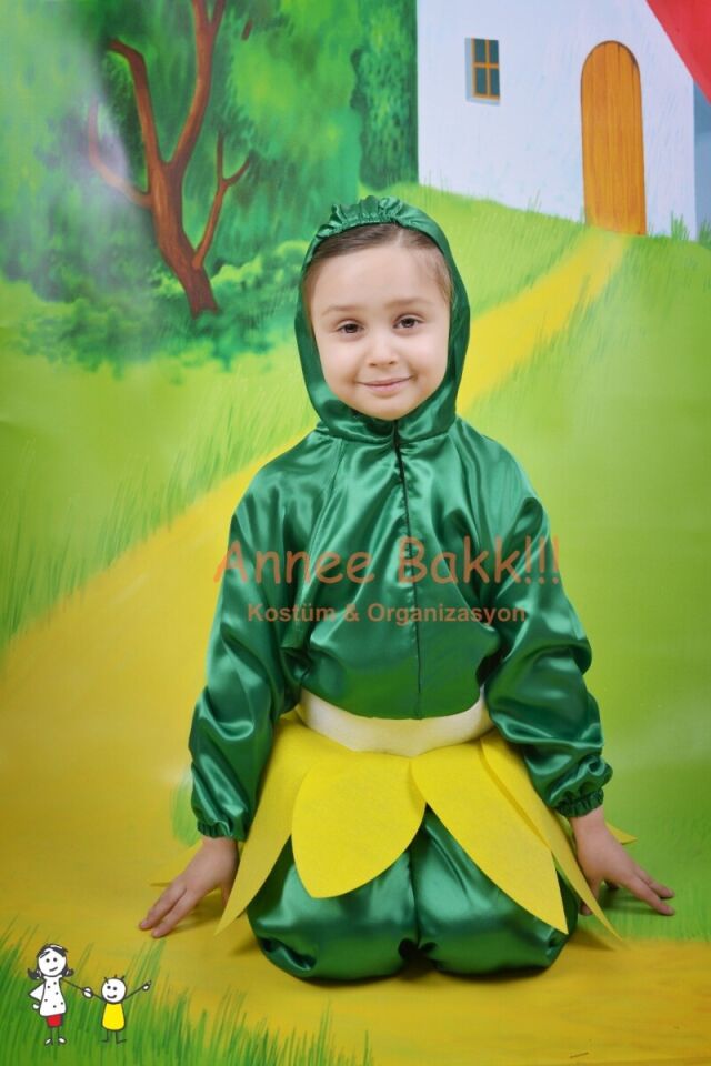 Sarı Çiçek Çocuk Kostümü, Doğa ve Bitki Kostümleri, Çiçek Çocuk Kıyafeti