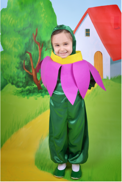 Mor Renk Çiçek Kostümü, Çiçek Çocuk Kostümü, Bitki Kostümleri