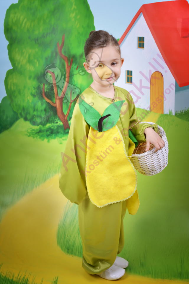 Armut Çocuk Kostümü, Gıda ve Meyve Kostümleri, Çocuk Armut Kıyafeti