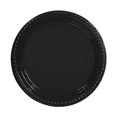 Siyah Düz Tabak 25'li  22 cm