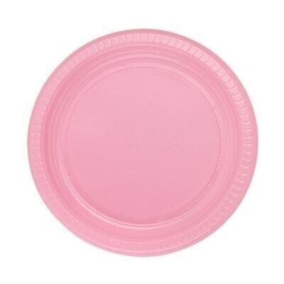 Pembe Düz Tabak 22 cm 25 adet
