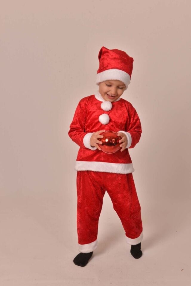 Noel Baba Bebek Kostümü, Kedi Kumaş Noel Bebek Kıyafeti, Yeni Yıl Kostümleri