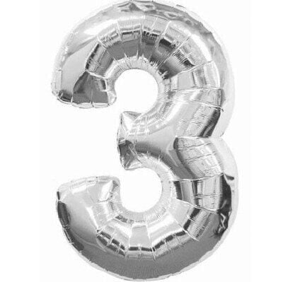 3 Rakam Folyo Balon Gümüş