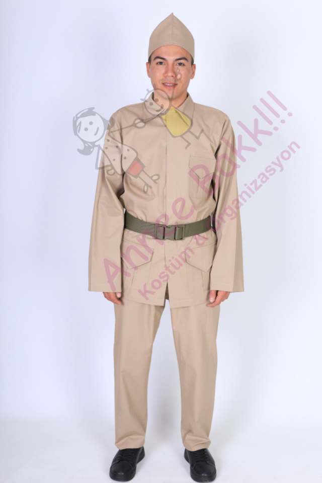 Yetişkinler İçin Kuva-i Milliye Asker Kostümü, Tarihi Tiyatro ve Gösteriler İçin Yetişkin Çanakkale Askeri Kostümü