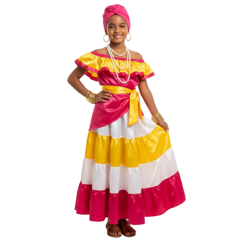 Küba Kız Çocuk Kostümü, Küba Ülkesi Kız Kıyafeti