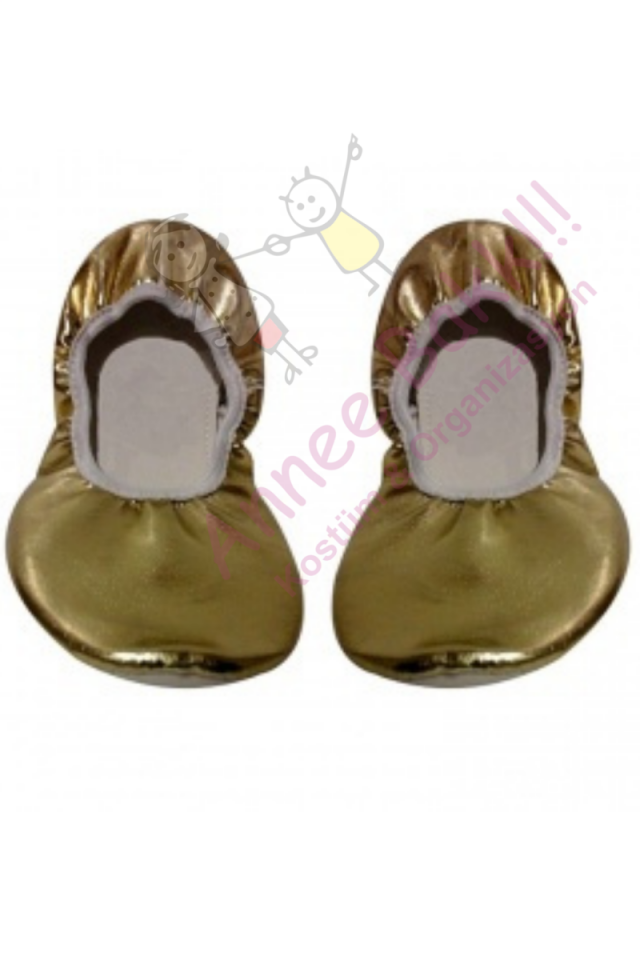 Altın-Gold Pisi Pisi Ayakkabı, Gösteri ve Etkinlik Ayakkabısı, Bale Ayakkabısı