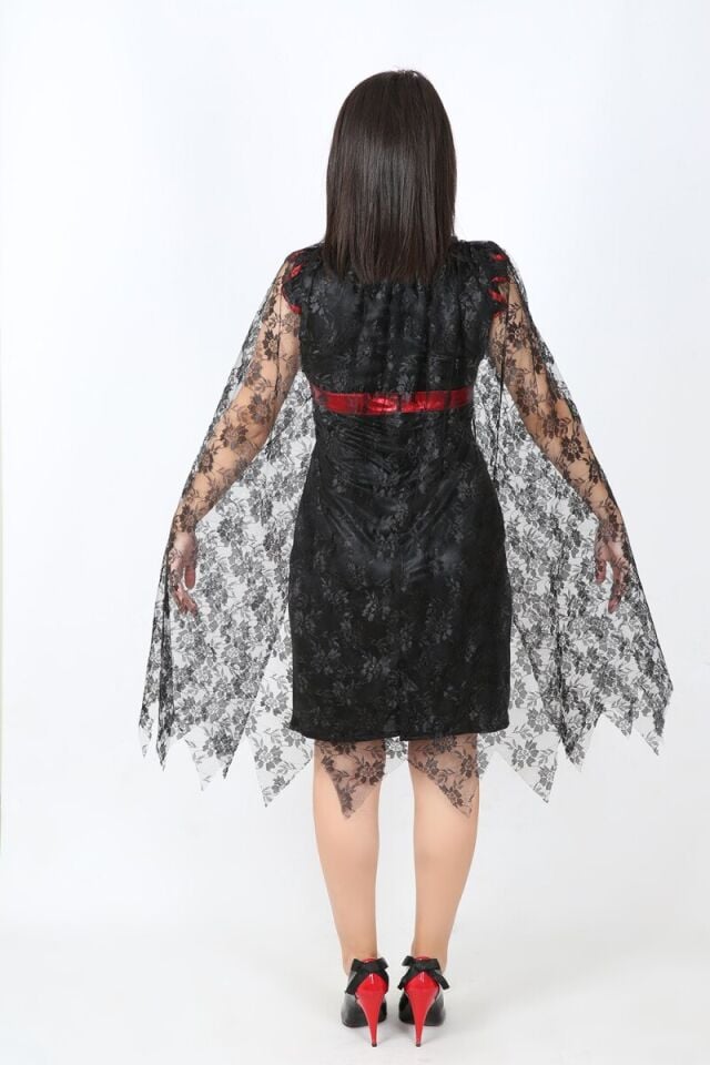 Yetişkin Kadın Vampirella Pelerini, Cadılar Bayramı Kadın Pelerini, Halloween Aksesuarları