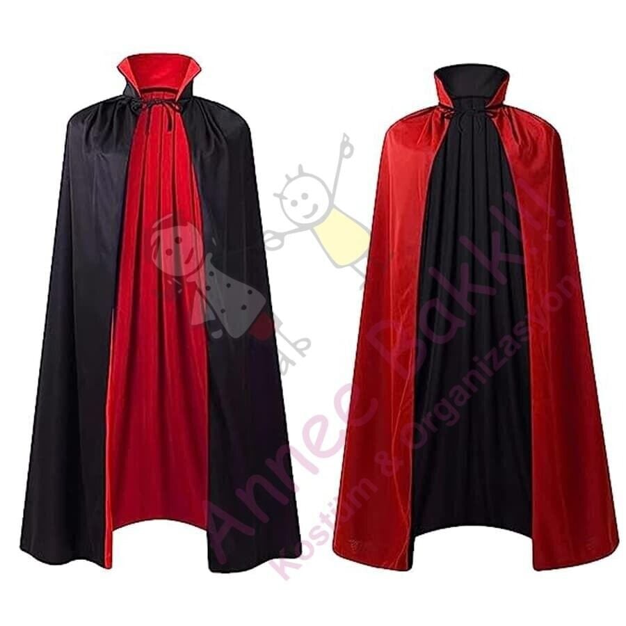 Çift Taraflı Dracula Pelerini, Vampir Pelerin, Cadılar Bayramı Aksesuarları