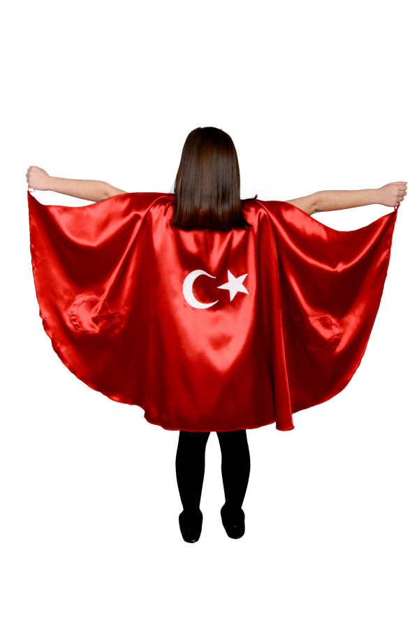 15 Adet Türk Bayrağı Pelerin, 23 Nisan Gösteri Kostümleri, Ay Yıldız Pelerin, Türk Bayrağı Pelerini