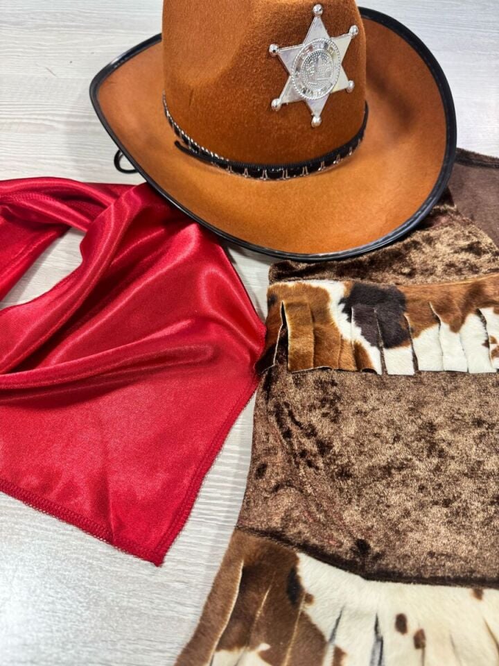 Kovboy Çocuk Aksesuar Seti, Kovboy Kostümü Aksesuar Seti