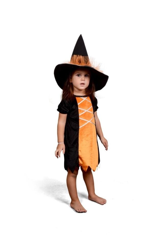 Minik Cadı Kostümü, Sevimli Cadı Kostümü, Cadılar Bayramı Kostümü, Hızlı Kargo