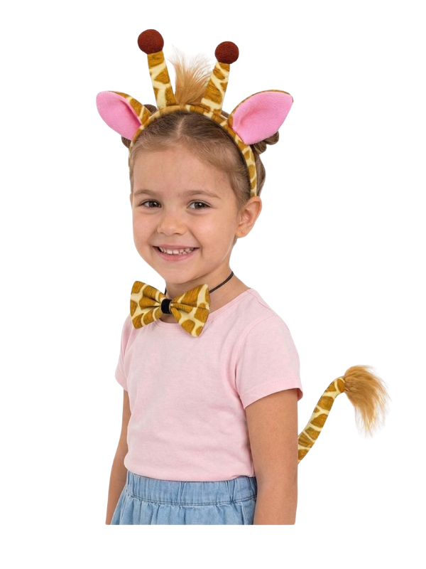 Çocuk Zürafa Taç Seti 3 Parça, Hayvan Taç Seti