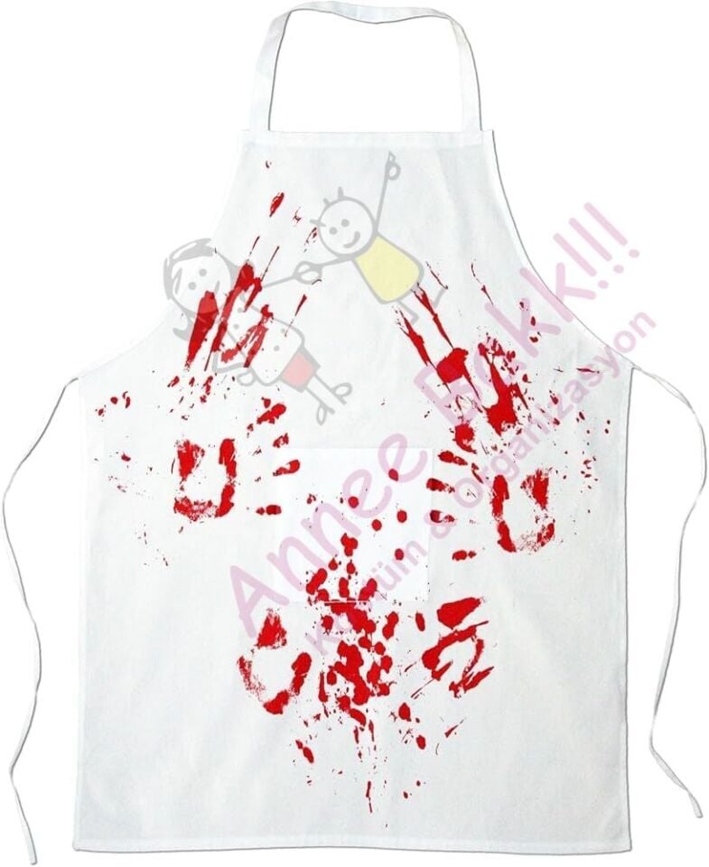 Cadılar Bayramı Katil Kasap Önlüğü, Kanlı Kasap Önlüğü, Halloween Aksesuarları
