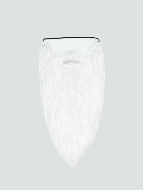 Beyaz Renk Lastikli Uzun Takma Sakal (40 cm)