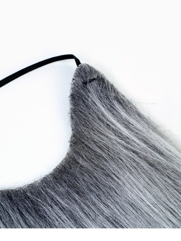 Gri Renk Lastikli Uzun Takma Sakal (40 cm)