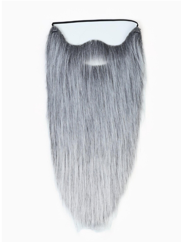 Gri Renk Lastikli Uzun Takma Sakal (40 cm)