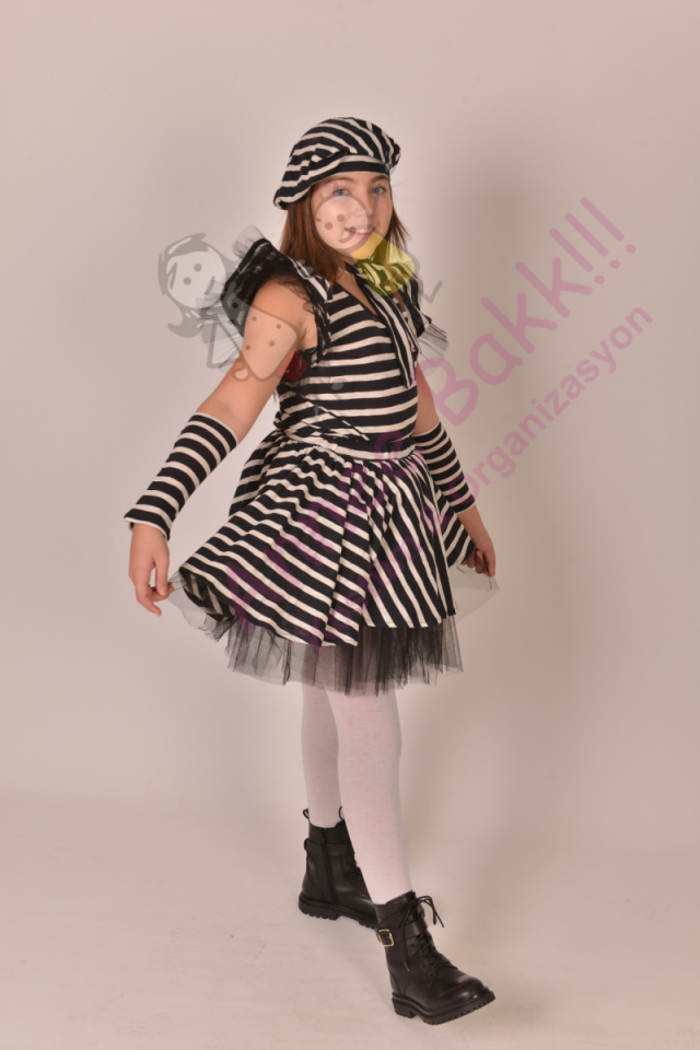 Dalton Çocuk Kostümü, Kız Çocuk Dalton Kıyafeti, Mahkum Kostümü, Hızlı Kargo