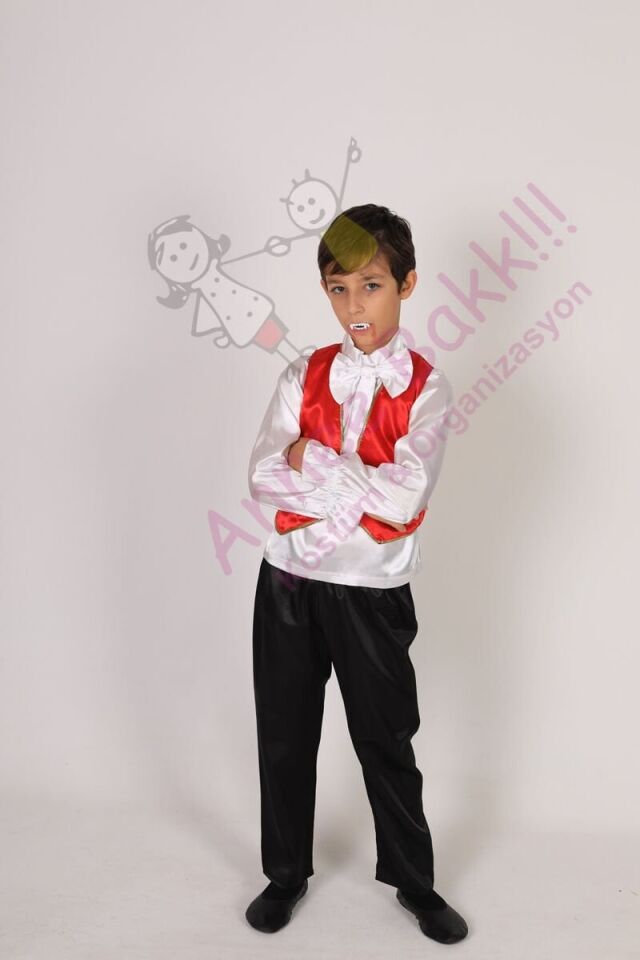 Kont Dracula Çocuk Kostümü, Vampir Çocuk Kostümü, Cadılar Bayramı Kostümü