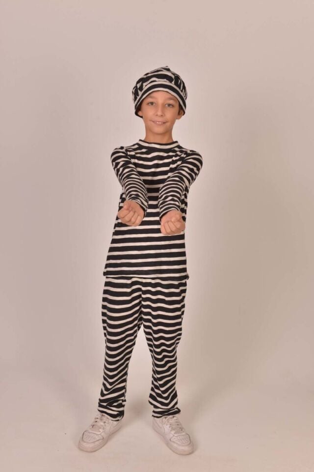 Dalton Çocuk Kostümü, Mahkum Çocuk Kıyafeti, Red-Kit Karakter Kostümleri