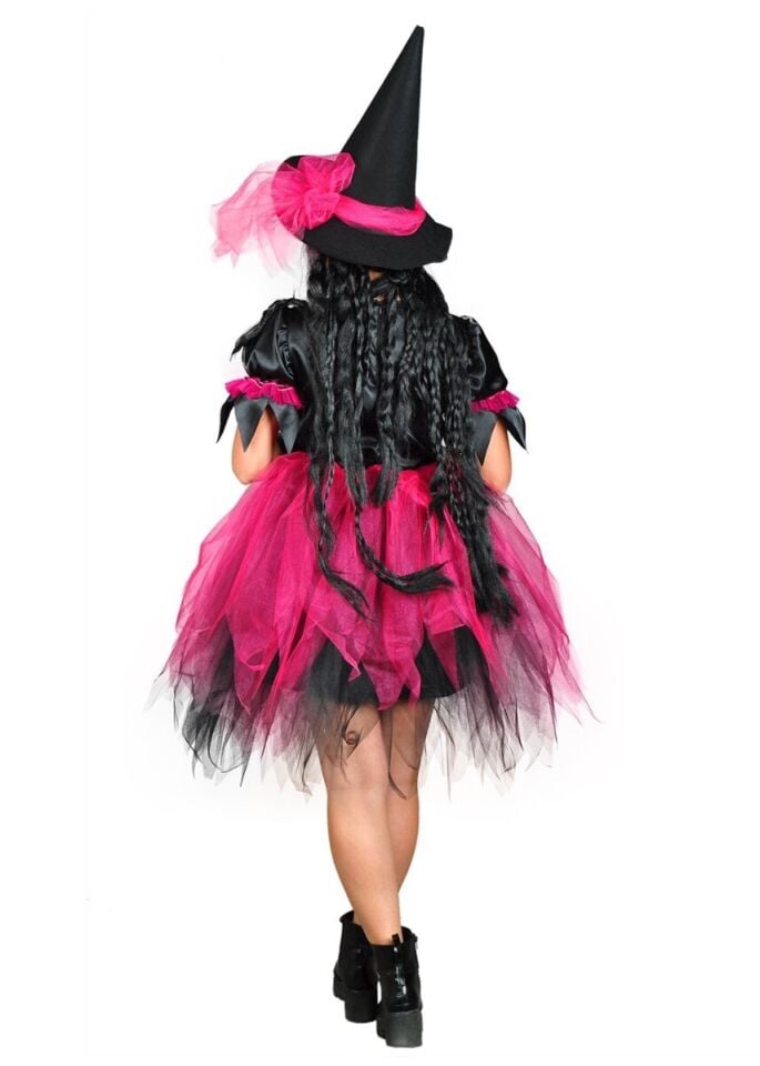Pembe Renk Yetişkin Cadı Kostümü, Tüllü Cadı Kostümü, Hızlı Kargo